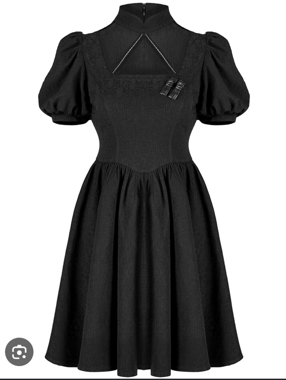 Punk Rave Gothic Black Puff Sleeve Square Neck Dress Size XL